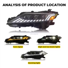 HRS LED Headlamps Assembly for 2018-2022 Toyota Camry XV70/SE/LE/XSE/XLE Front & Rear DRL Bulbs Made of ABS Material