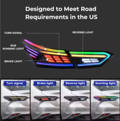 Stop Light Back Rear Light Led Taillights RGB Color Sequential for TOYOTA camry Taillamp 2016-2023