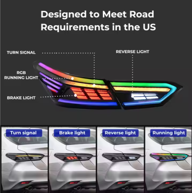 Stop Light Back Rear Light Led Taillights RGB Color Sequential for TOYOTA camry Taillamp 2016-2023