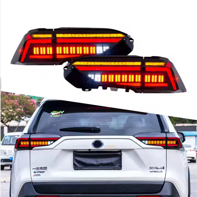Led Taillights for Toyota Rav4 Rav-4 2018 - 2022 Year Rear Lamps With Dynamic Animation Car Rear Lamp Automobile Lamp Assembly