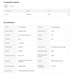 Car Taillights Tail Lamp Rear Lights Led Taillight Factory for Toyota Corolla 2023 New Design