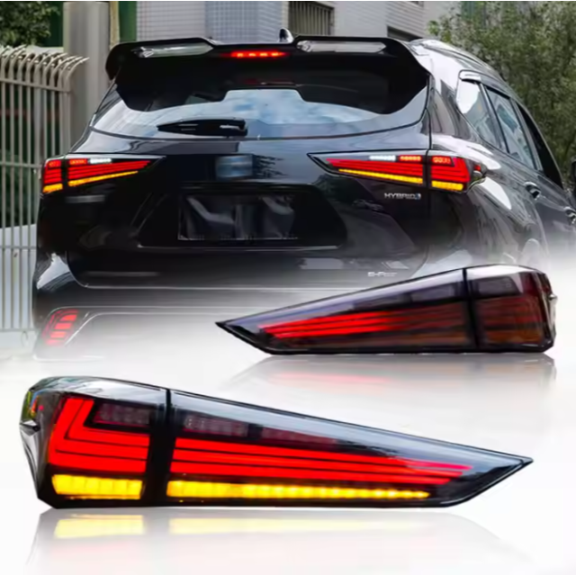 LED Tail Lights for Highlander 21-22 Car Rear Back Lamps Start up Animation for 4th Gen 2020-2022 for Toyota Highlander