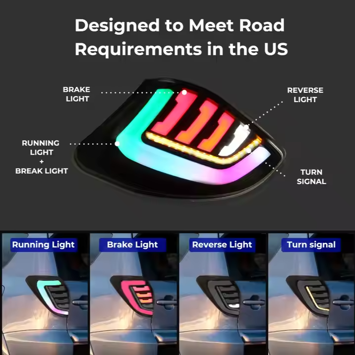 LED Tail Lamp for Toyota RAV4 2009-2012 Car LED Taillight, with Dynamic RGB Automatic Taillight Assembly