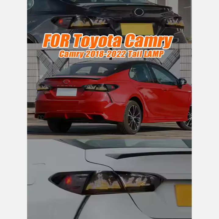 2018-2023 Car Rear Lamps for Toyota Camry 8 Gen Th LE/SE/XLE/XSE/TRD RGB Digital LED Tail Lights Smoke Lens
