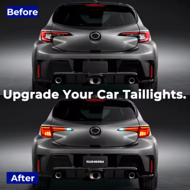 For Toyota GR Corolla Hatchback 2009+ UpLED Tail Lights Auto ABS Material Rear Lamp Red Clear Lens 12V Turn Signal Car Taillamp