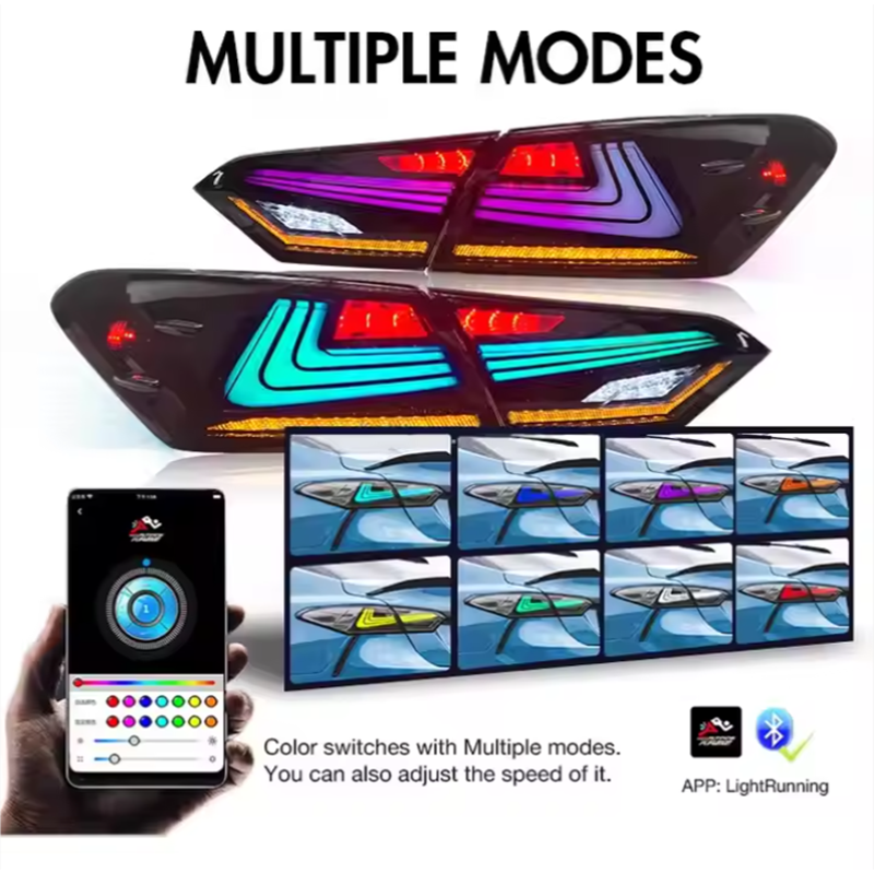 RGB Style Led Tail Light for Toyota Camry 2018 2019 2020 2021 2022 Rear Bumper Lamp