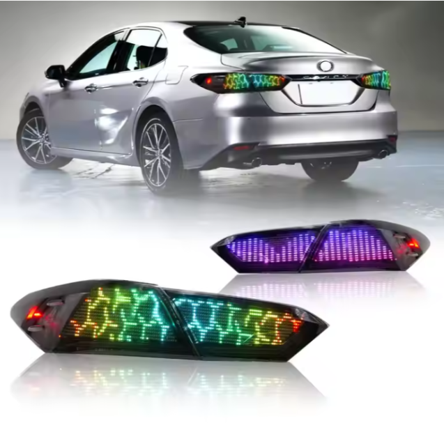 2018-2023 for Toyota Camry 8 Gen Th LE/SE/XLE/XSE/TRD RGB Digital LED Tail Lights Rear Lamps Smoke Lens ABS Material