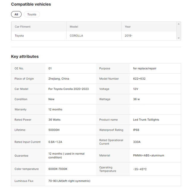 Source Manufacturer for Toyota Corolla 2020 - 2023 With Start Mode Red Dynamic Led Trunk Taillights Car Rear Lamp Assembly