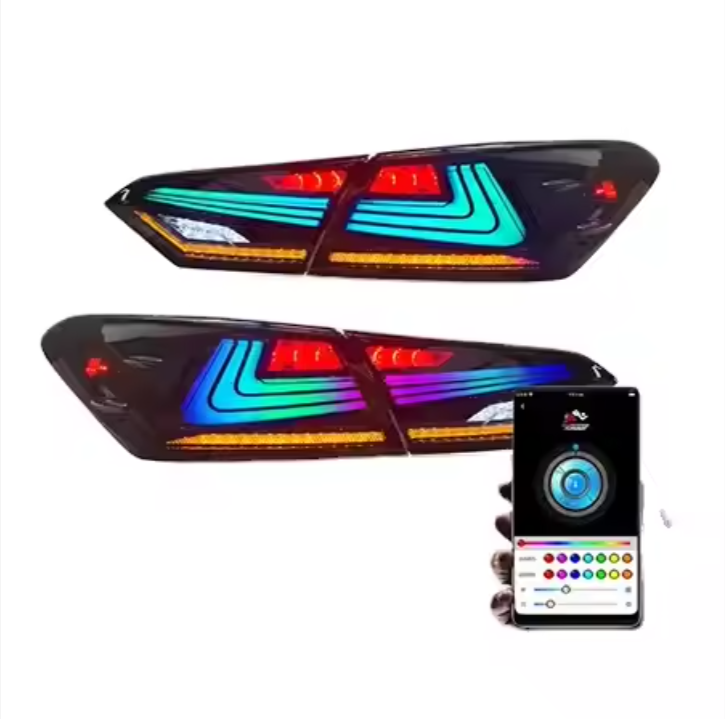 Tail Lights Assembly Start up Animation 2018-2024 DRL RGB Car Rear Back Lamps for Toyota Camry Tail Lamp