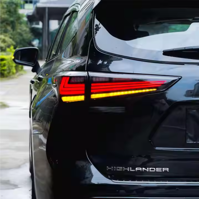 2021-2023 for Toyota Highlander LED Tail Lights New Red Rear Lamps Assembly DRL Start Animation Waterproof 4th Gen Rear Lamp 12V