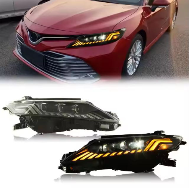 HRS LED Headlamps Assembly for 2018-2022 Toyota Camry XV70/SE/LE/XSE/XLE Front & Rear DRL Bulbs Made of ABS Material