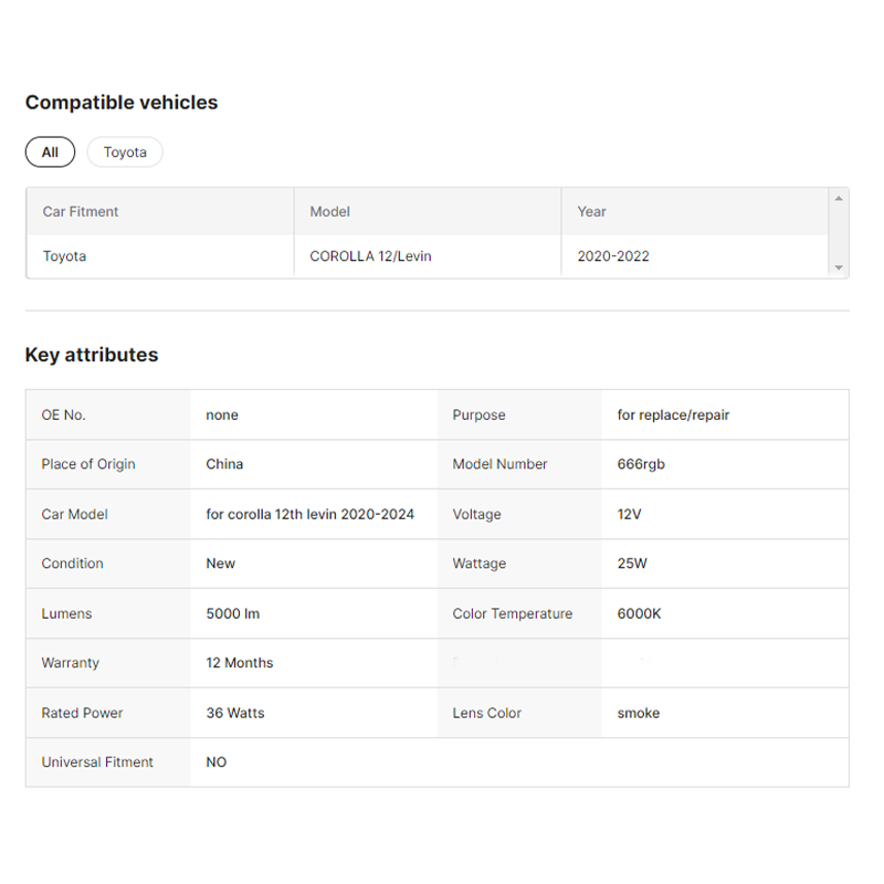 RGB Full LED Tail Lights for Toyota US Corolla 12th Gen Levin 2020-2024 Rear Auto Lamps Assembly Smoke Lens 12V