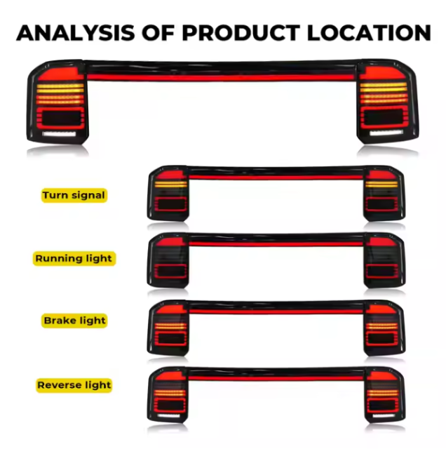 Auto Car Led Tail Lights for Toyota Land Cruiser Prado LC250 2023 2024 2025 Rear Lamp Trunk Lamp Middle Spoiler Lamp