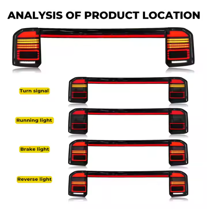 Auto Car Led Tail Lights for Toyota Land Cruiser Prado LC250 2023 2024 2025 Rear Lamp Trunk Lamp Middle Spoiler Lamp
