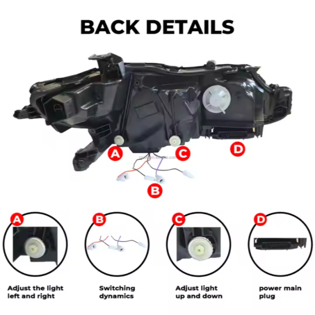 HRS LED Headlamps Assembly for 2018-2022 Toyota Camry XV70/SE/LE/XSE/XLE Front & Rear DRL Bulbs Made of ABS Material
