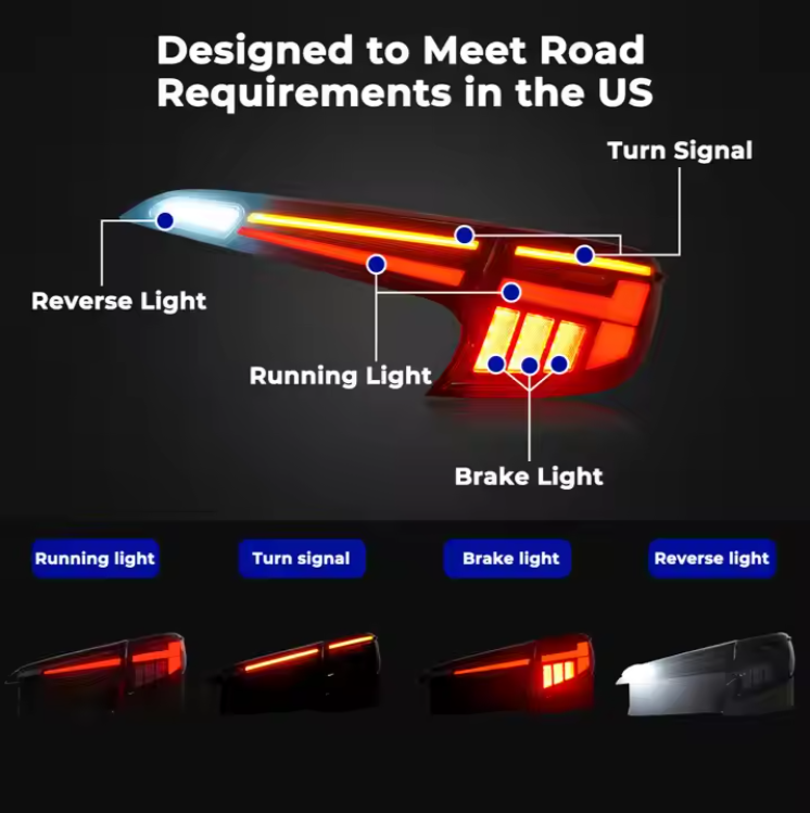 For Toyota GR Corolla Hatchback 2009+ UpLED Tail Lights Auto ABS Material Rear Lamp Red Clear Lens 12V Turn Signal Car Taillamp