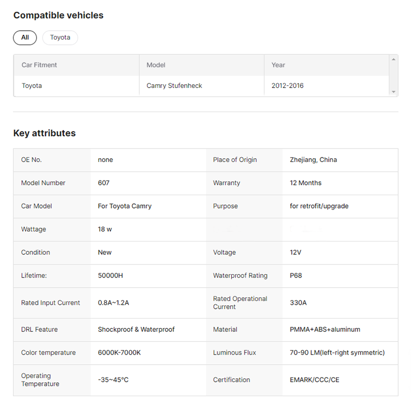 for Camry 2018-2021 Tail Lamp Car Rear Led Tail Lights LED Lights Assembly