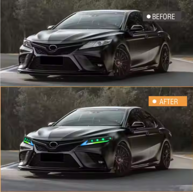 Factory RGB Style Headlamp For Toyota Camry 2018-2024 LE SE XLE XSE TRD Sedan High Blue Animation Start-Up Headlight Car