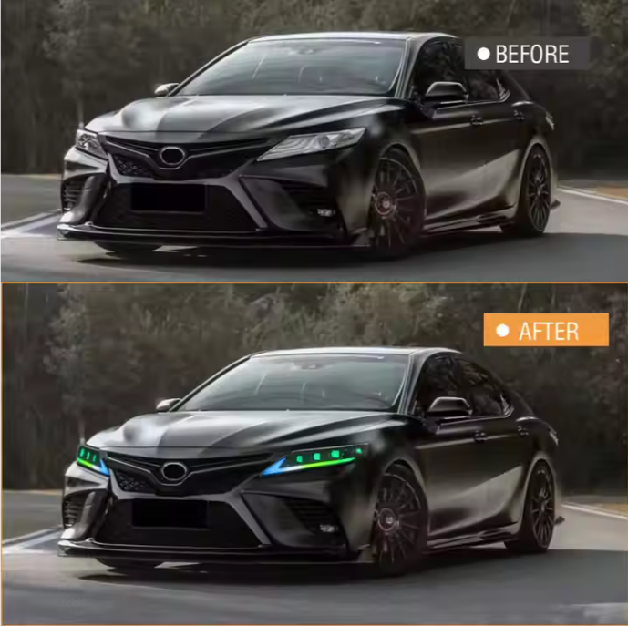 Factory RGB Style Headlamp For Toyota Camry 2018-2024 LE SE XLE XSE TRD Sedan High Blue Animation Start-Up Headlight Car