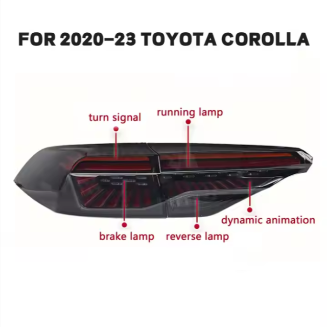 Full LED Tail Lights Back Rear Lamp 2020 2021 2022 2023 2024 Spoiler Lamp for Toyota Corolla SE LE Sedan