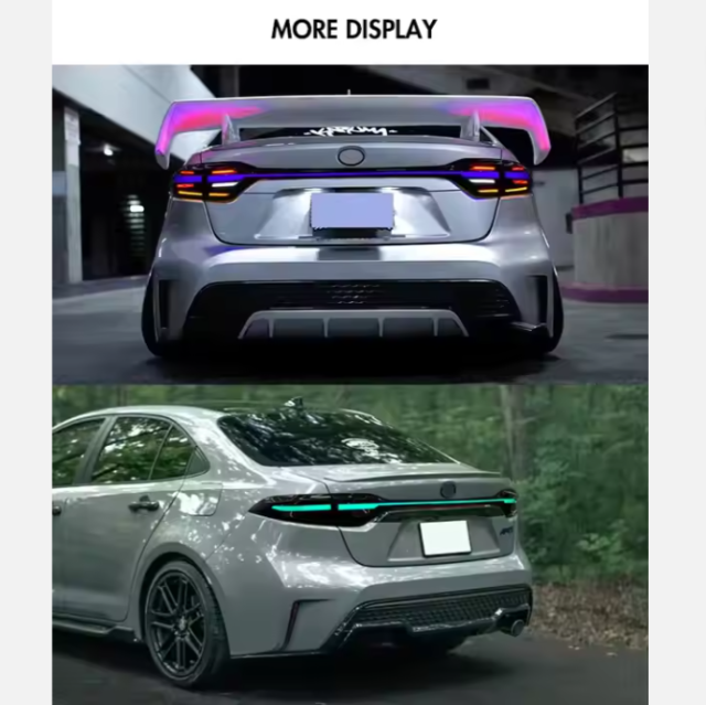 RGB Full LED Tail Lights for Toyota US Corolla 12th Gen Levin 2020-2024 Rear Auto Lamps Assembly Smoke Lens 12V