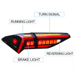 Car Tail Lamp Modified LED Through Lamp Running Lights Turn Signal Brake Lights for Toyota Avalon Taillights 2019-2022