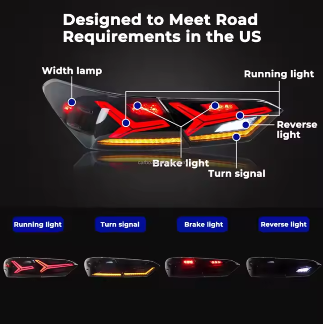 LED Tail Lights for Toyota Camry 2018-2021 Car Spoiler Assembly Camry LED Tail Lamp Assembly