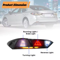 2018-2023 Car Rear Lamps for Toyota Camry 8 Gen Th LE/SE/XLE/XSE/TRD RGB Digital LED Tail Lights Smoke Lens