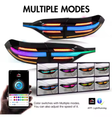 RGB Full LED Tail Lights for Toyota US Corolla 12th Gen Levin 2020-2024 Rear Auto Lamps Assembly Smoke Lens 12V