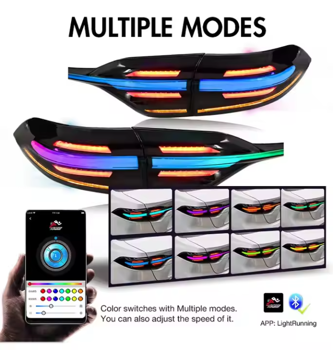 RGB Full LED Tail Lights for Toyota US Corolla 12th Gen Levin 2020-2024 Rear Auto Lamps Assembly Smoke Lens 12V