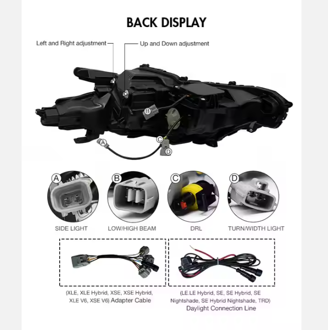 Devil Eyes Headlight for 2018-2024 Toyota Camry Aurion XSE XLE TRD LE SE Hybrid 8th Gen Car Accessories Front Lamp 6000k Color