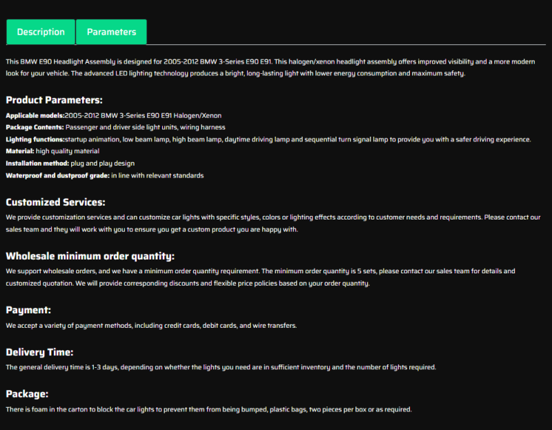 LED Headlight For 2005-2012 BMW 3-Series E90 E91 Headlight Assembly (Halogen/Xenon)