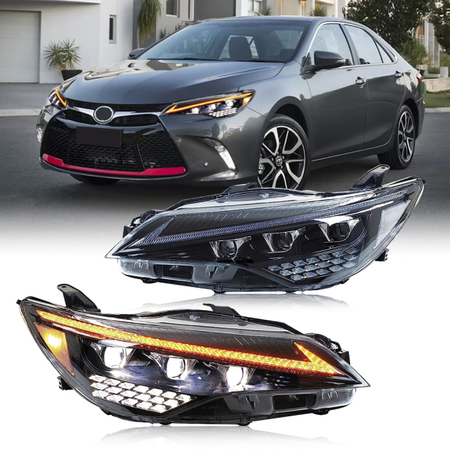 Triple Beam LED Headlamps For 2015-2017 Toyota Camry Headlight Assembly