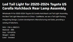 Led Tail Light for 2020-2024 Toyota US Corolla Hatchback Rear Lamp Assembly