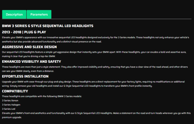 CoolMotor Led Projector Headlight For 2013-2018 BMW 3-Series Headlight Assembly