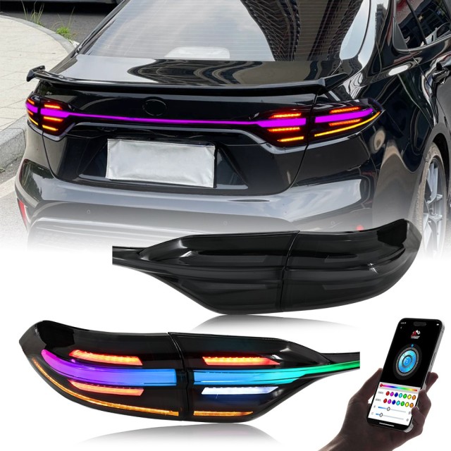 RGB Tail Lights for 2020-2024 Toyota Corolla Start Up Animation DRL Rear Lamp Assembly