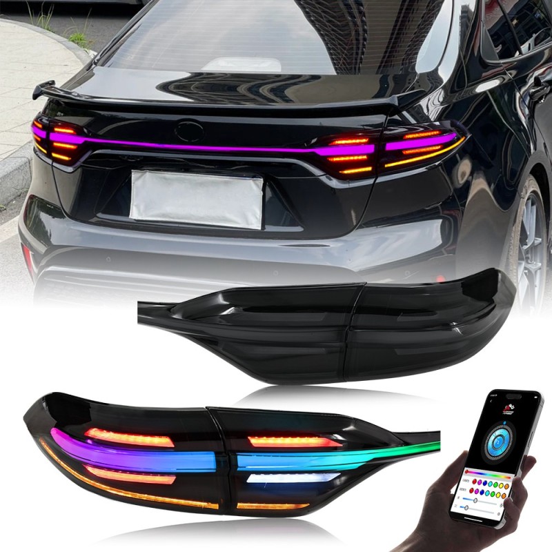 RGB Tail Lights for 2020-2024 Toyota Corolla Start Up Animation DRL Rear Lamp Assembly