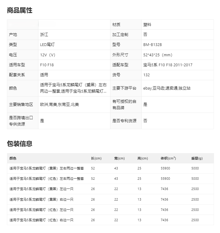 Red Tail Lights For 2011-2017 BWM 5 Series F10 F18 Tail Lights Assembly