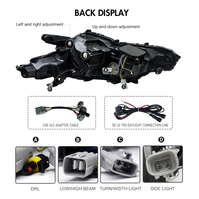 Demon Eye Headlights For 2018-2022 Toyota Camry LE SE XLE XSE Headlights Assembly (Triple Projectors headlights)