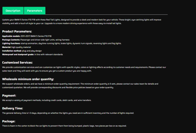 Red Tail Lights For 2011-2017 BWM 5 Series F10 F18 Tail Lights Assembly