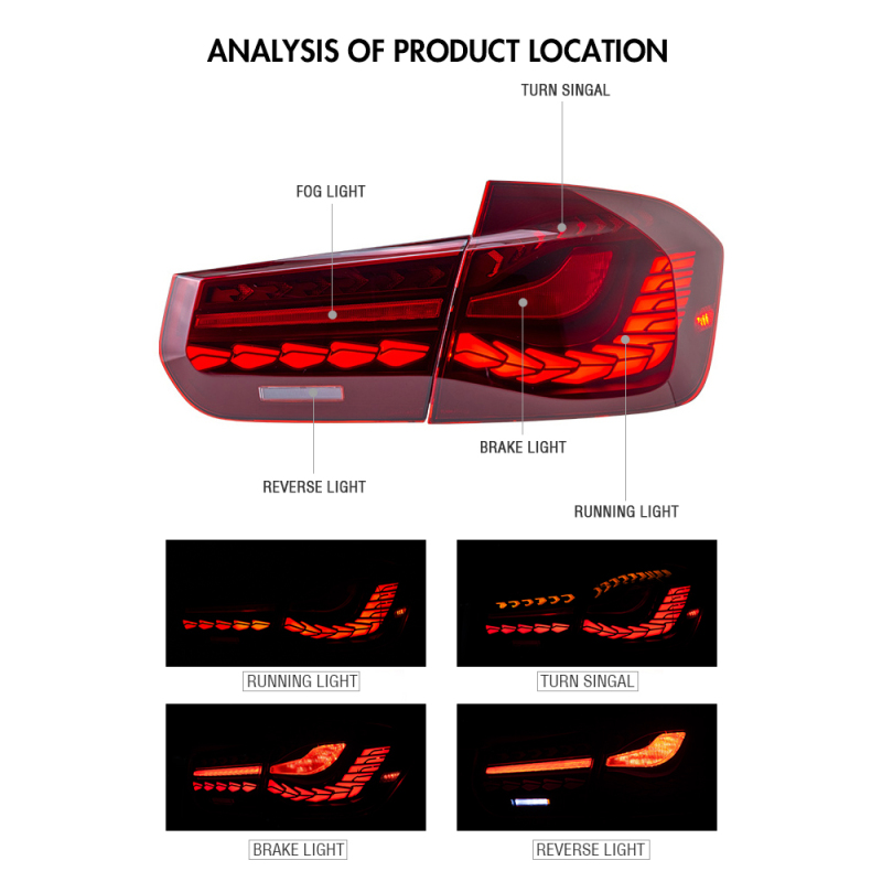 Led Tail Lights For 2013-2018 BWM 3-Series F30 F35 F80 M3