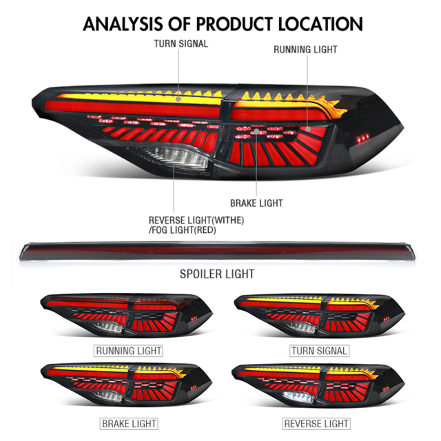 Led Tail Light for 2020-2023 Toyota Corolla tail light Assembly