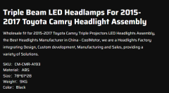Triple Beam LED Headlamps For 2015-2017 Toyota Camry Headlight Assembly