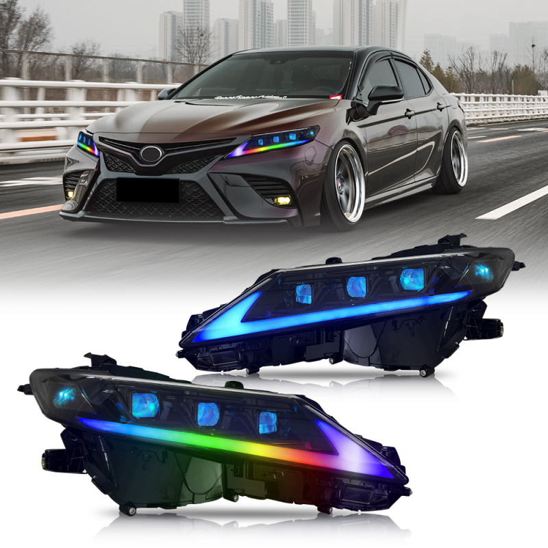 For 2018-2024 Toyota Camry RGB Headlights (Clear refletor)
