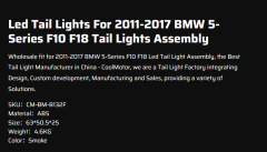 Led Tail Lights For 2011-2017 BWM 5-Series F10 F18 Tail Lights Assembly