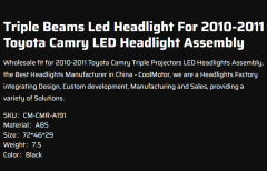 Triple Beams Led Headlight For 2010-2011 Toyota Camry LED Headlight Assembly