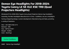 Demon Eye Headlights For 2018-2024 Toyota Camry LE SE XLE XSE TRD (Quad Projectors Headlights)