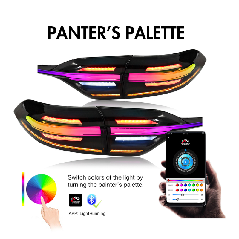 RGB Tail Lights for 2020-2024 Toyota Corolla Start Up Animation DRL Rear Lamp Assembly