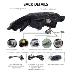 For 2018-2024 Toyota Camry RGB Headlights (Clear refletor)