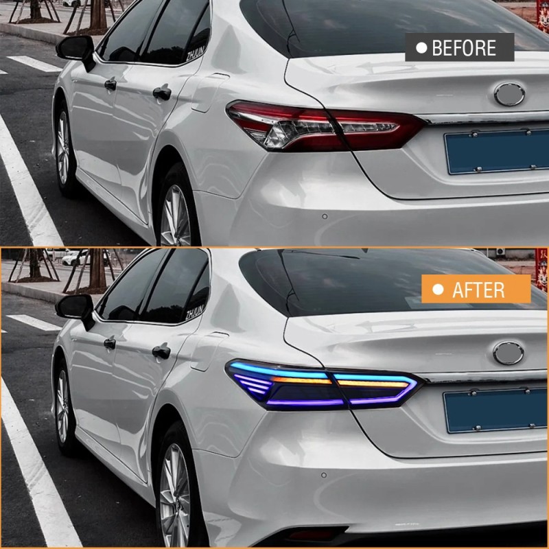 New RGB Tail Lights For 2018-2024 Toyota Camry 8th Gen Rear Lamp Assembly